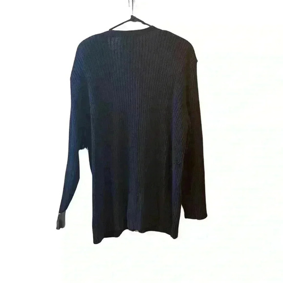 Jones New York Woman Plus Black Cardigan Sweater with Pockets - Picture 2 of 11